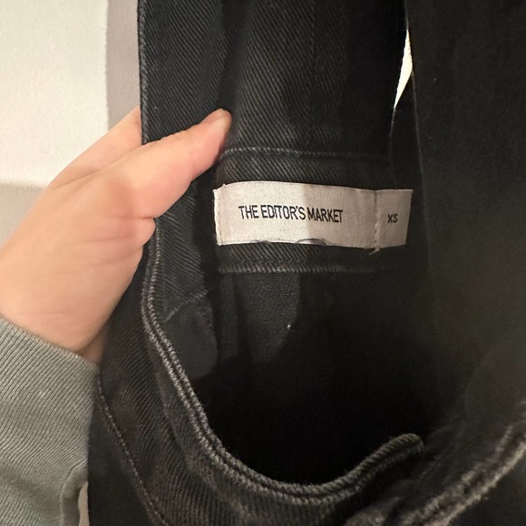 The Editor's Market cotton blend black denim overalls jumpsuit size XS - Picture 2 of 8